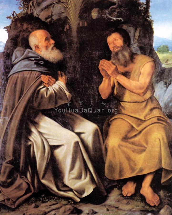 St Anthony Abbot And St Paul - 乔凡尼·吉罗拉莫·萨沃尔多